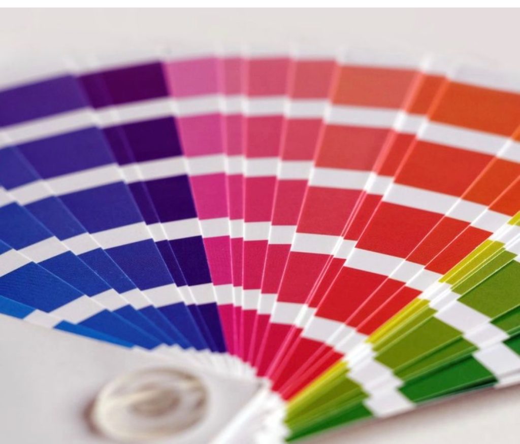 Color swatches in a fan