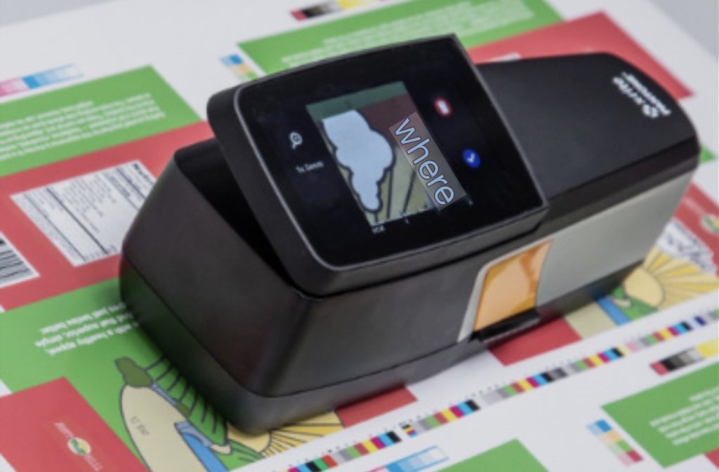 Scanning device on printed materials