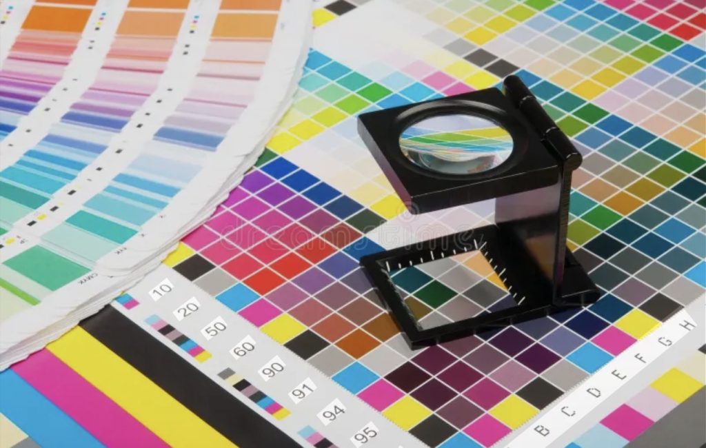 Color swatches and magnifier tool