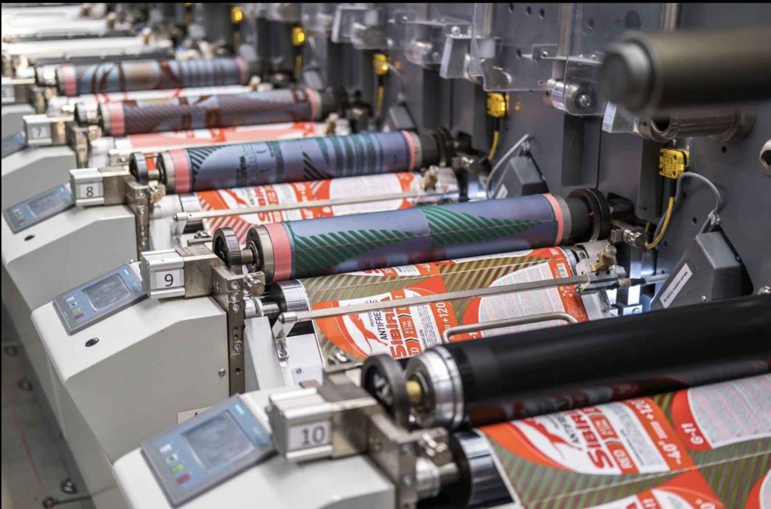 Printing cylinders in machinery